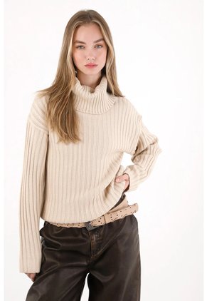 Tennis Buzo Cuello Tortuga Crudo Para Mujer
