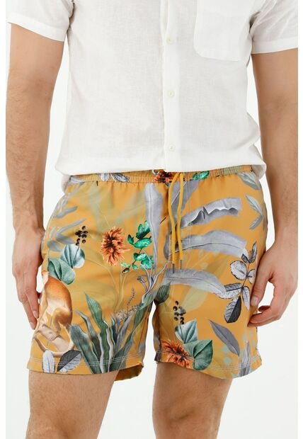 Ropa De Baño Para Hombre Tennis, Pantaloneta Plano Estampado Micos Tierra