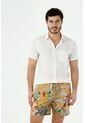 Ropa De Baño Para Hombre Tennis, Pantaloneta Plano Estampado Micos Tierra de Tennis