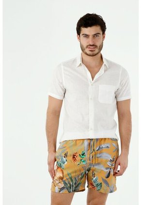 Ropa De Baño Para Hombre Tennis, Pantaloneta Plano Estampado Micos Tierra