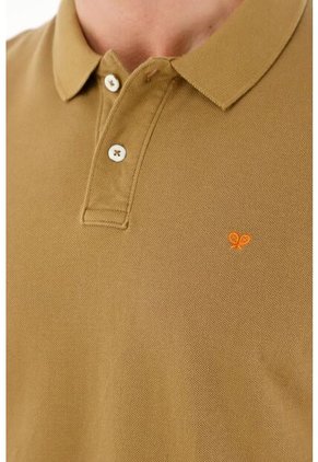 Tennis Polo Café 100% Algodón Para Hombre