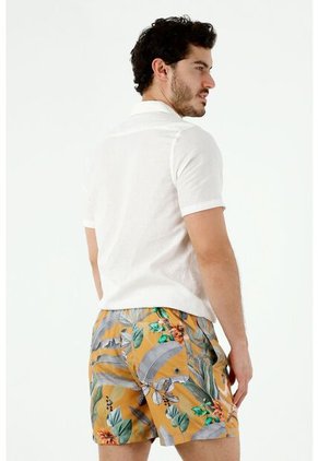 Ropa De Baño Para Hombre Tennis, Pantaloneta Plano Estampado Micos Tierra