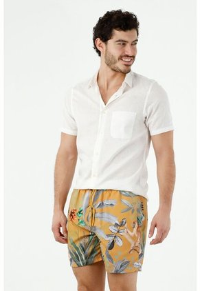 Ropa De Baño Para Hombre Tennis, Pantaloneta Plano Estampado Micos Tierra
