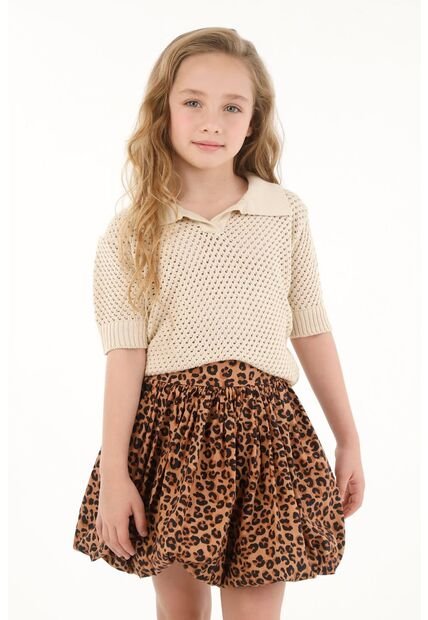 Camisa Tipo Polo Tejida Para Niña