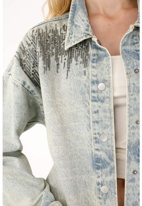 Tennis Abrigo Con Apliques Decorativos Tono Claro Para Mujer