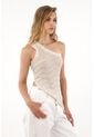 Tennis Camiseta Crudo Con Apariencia Tejida Para Mujer de Tennis
