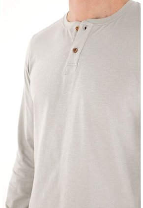 Tennis Camiseta Manga Larga Con Perilla Gris Para Hombre