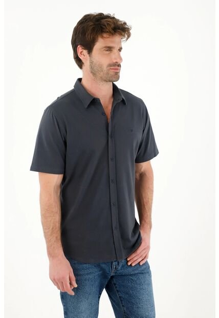 Tennis Camisa Manga Corta Azul Para Hombre