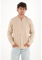 Tennis Camisa En 100% Lino Café Con Diseño Limpio Para Hombre Con Acabado único de Tennis