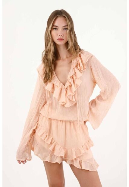 Tennis Vestido Corto Con Boleros Naranja Para Mujer