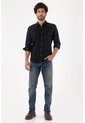 Tennis Camisa En Dril Con Bolsillos Negra Para Hombre de Tennis