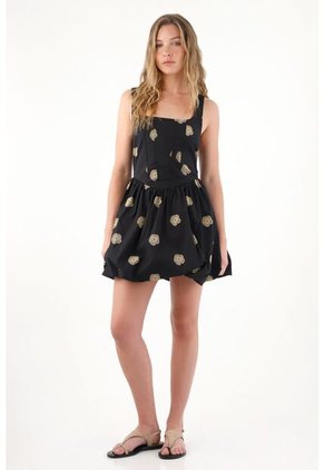 Tennis Vestido Corto Con Falda Tipo Globo Y Flores En Relieve Para Mujer