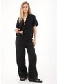 Tennis Camisa En 100% Lino Negra Para Mujer de Tennis