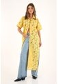 Tennis Kimono Amarillo Con Tela Bordada Para Mujer de Tennis