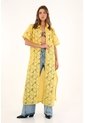 Tennis Kimono Amarillo Con Tela Bordada Para Mujer de Tennis