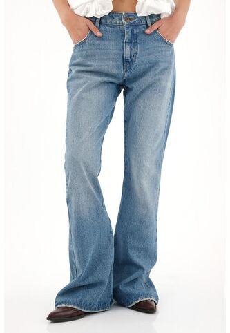 Tennis Jean Flare De Tiro Medio Azul Para Mujer Tennis