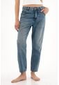 Tennis Jean Mom De Tiro Alto Crop Azul Para Mujer de Tennis