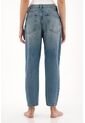 Tennis Jean Mom De Tiro Alto Crop Azul Para Mujer de Tennis