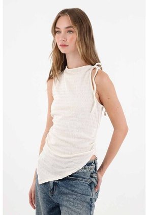 Tennis Camiseta Con Recogido Lateral Crudo Para Mujer