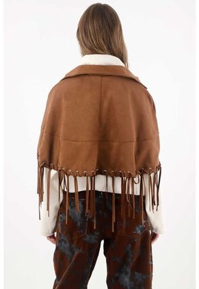 Tennis Capa En Suede Con Flecos Café Para Mujer