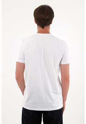 Tennis Camiseta Manga Corta En 100% Algodón Blanca Para Hombre