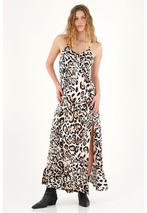 Tennis Vestido Largo Con Estampado Animal Print Para Mujer