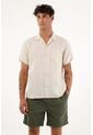 Tennis Camisa Crudo Manga Corta En 100% Lino Para Hombre de Tennis