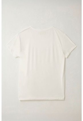 Tennis Camiseta Con Cuello En V Cruda Para Mujer