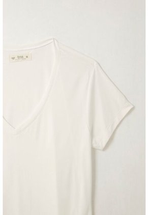 Tennis Camiseta Con Cuello En V Cruda Para Mujer