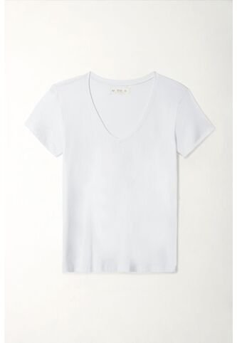 Tennis Camiseta Blanca Cuello V Para Mujer Tennis