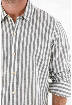 Tennis Camisa Preteñida A Rayas Verde Para Hombre