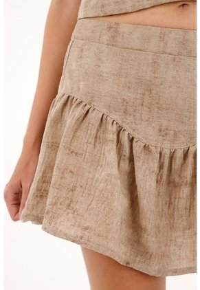 Tennis Falda De Silueta Fluida Con Bolero Café Para Mujer