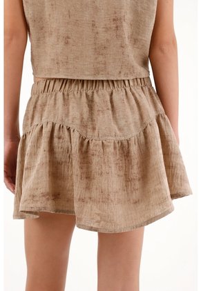 Tennis Falda De Silueta Fluida Con Bolero Café Para Mujer