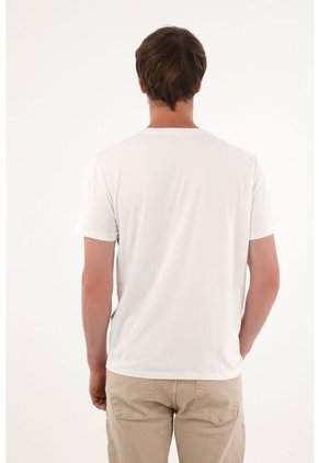 Tennis Camiseta Con Raqueta Estampada Crudo Para Hombre