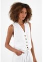 Chaleco En Lino Blanco Para Mujer de Tennis