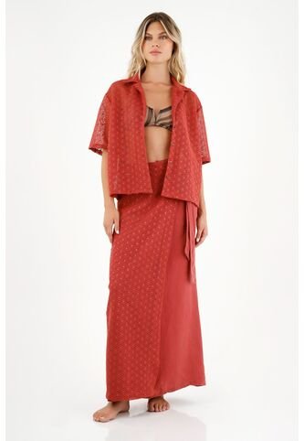 Camisa Roja Tipo Bowling Para Mujer Tennis