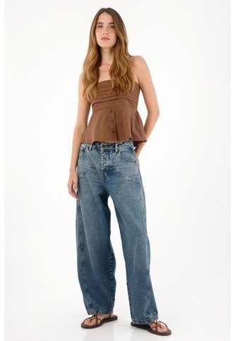 Tennis Jean Horseshoe De Tiro Bajo Con Cortes Decorativos Para Mujer Tennis