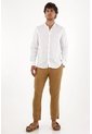 Tennis Camisa En 100% Lino Blanca Con Detalle Fruncido Para Hombre de Tennis