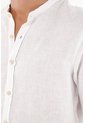 Tennis Camisa En 100% Lino Blanca Con Detalle Fruncido Para Hombre de Tennis