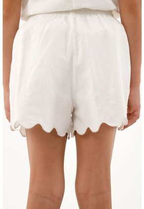 Bermuda Crudo Con Ruedo Ondulado Para Niña