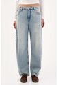 Tennis Jean Baggy Con Pierna Extra Amplia En Algodón Azul Claro Para Mujer de Tennis