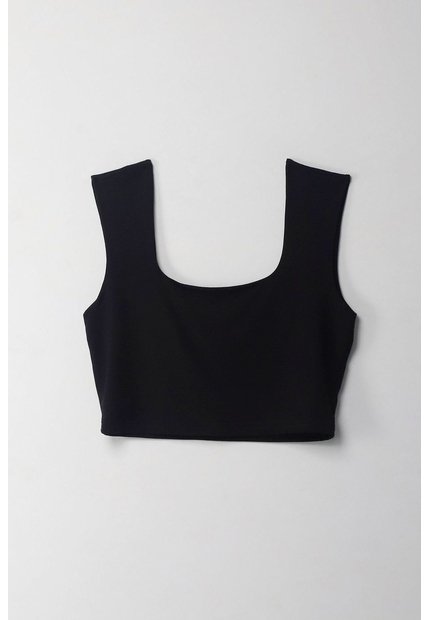 Tennis Camiseta Crop Manga Sisa Negra Con Acabado Ligero Para Mujer