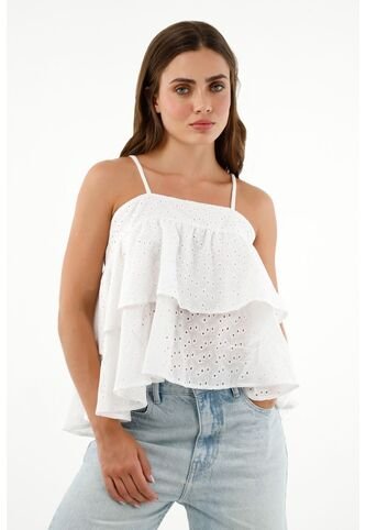 Tennis Camisa Crudo En Ojalillo Para Mujer Tennis