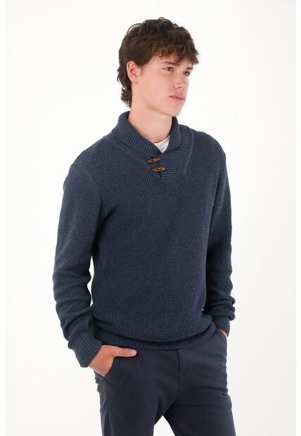 Tennis Buzo Tejido Manga Larga Azul Para Hombre