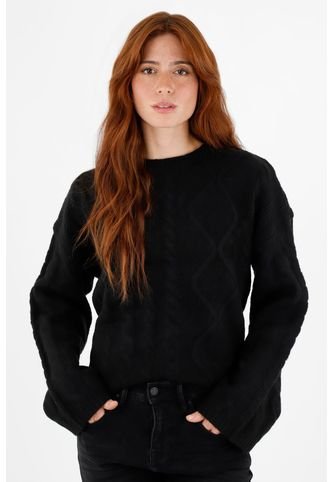 Buzo Negro Tejido Para Mujer Tennis