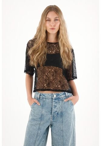 Tennis Camiseta Boxy Fit De Silueta Amplia Negra Para Mujer Tennis