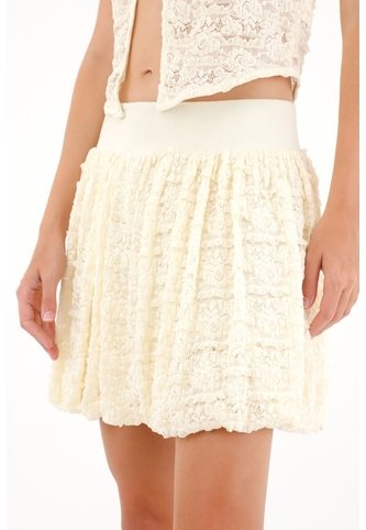 Tennis Falda Corta Tipo Globo Crudo Para Mujer Tennis