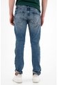 Tennis Jean Recto Tiro Medio Con Desgastes Azul Para Hombre de Tennis