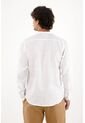 Tennis Camisa En 100% Lino Blanca Con Detalle Fruncido Para Hombre de Tennis