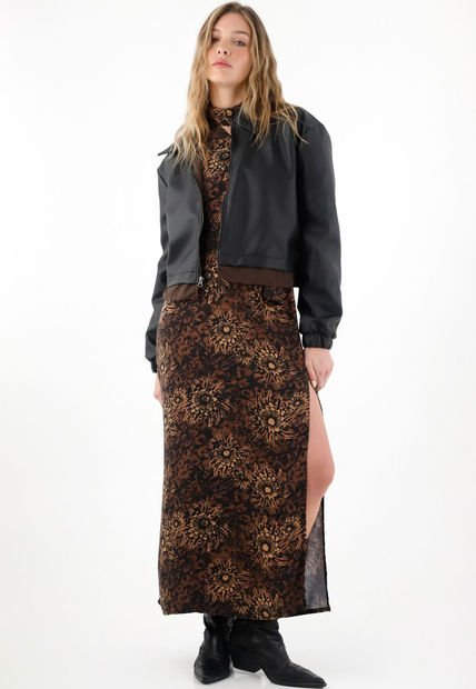 Vestido Largo Amplio Con Estampado De Flores Para Mujer